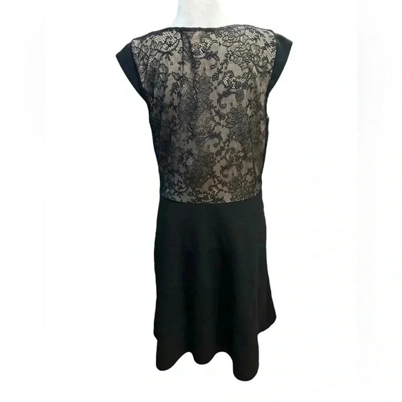 Betsey Johnson Tiered Black Dress Floral Pattern Lace Size 12 - Picture 7 of 15